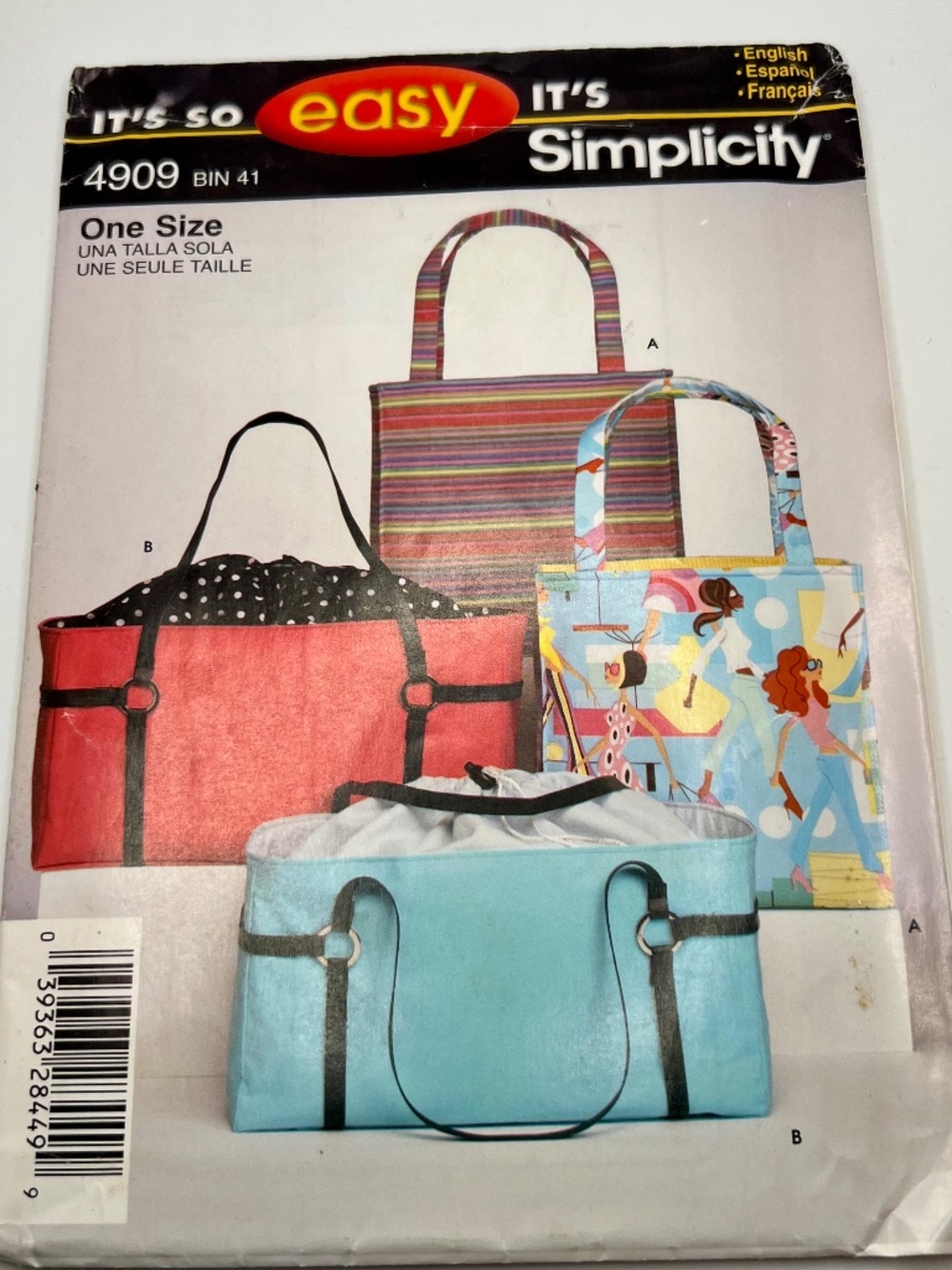 Simplicity It's So Easy Pattern 4909 Tote Bags